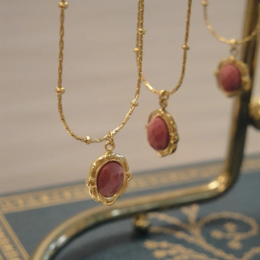 Pink Vintage Stone Necklace