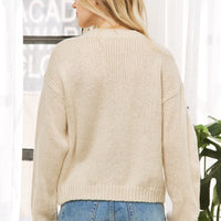 Colorful Flower 3d Special Stitches Pullover Sweat