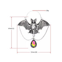 Chauve-souris à ailes ouvertes en forme de poire en forme de larme