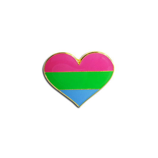 Polysexual Pride Heart Pin