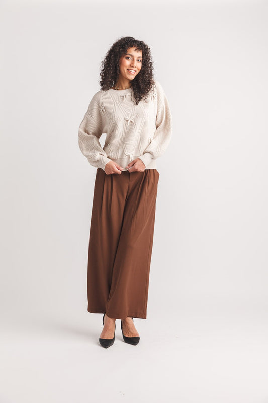 Pleated Wide Leg Trouser
