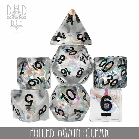 Foiled Again Clear 7 Dice Set