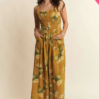 Plus Floral Printed Ruffle Detail Jumpsuit