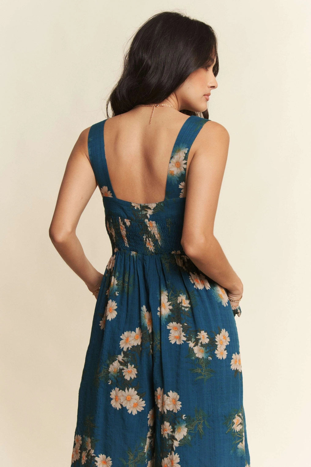 Plus Floral Printed Ruffle Detail Jumpsuit