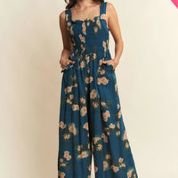 Plus Floral Printed Ruffle Detail Jumpsuit
