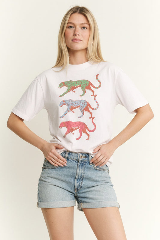 Three Cheetah Graphic Tee