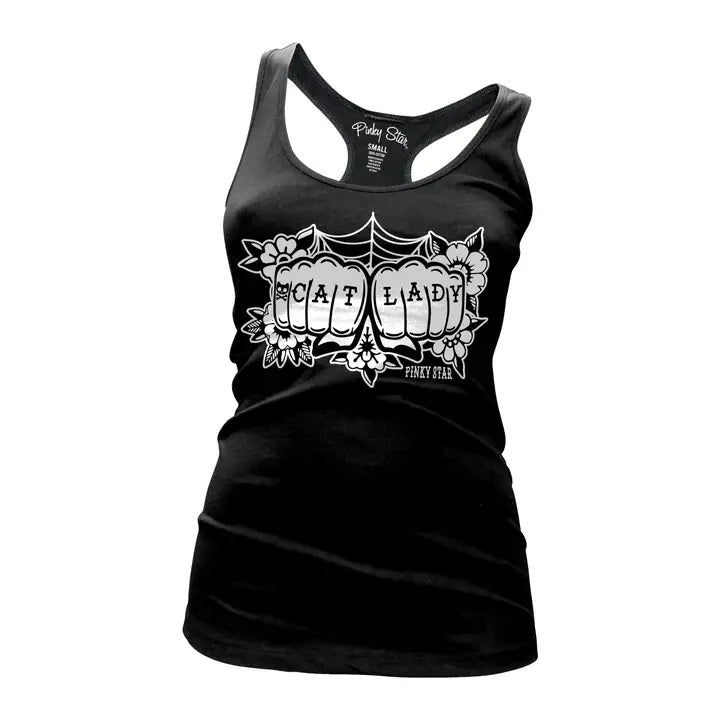Cat Lady Knuckles Racerback Tank Top