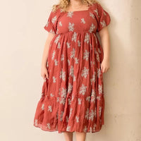 Embroidered Sleeve Maxi Dress