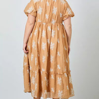 Embroidered Sleeve Maxi Dress