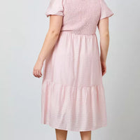 Textured Woven Smocked Maxi Dress