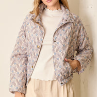Floral Print Puffer Jacket