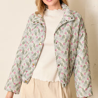 Floral Print Puffer Jacket