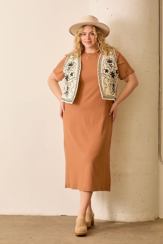 Embroidered Vest Plus Size