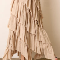 Tiered Cotton Maxi Skirt