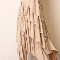 Tiered Cotton Maxi Skirt