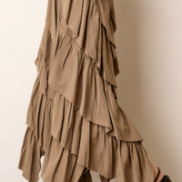 Tiered Cotton Maxi Skirt