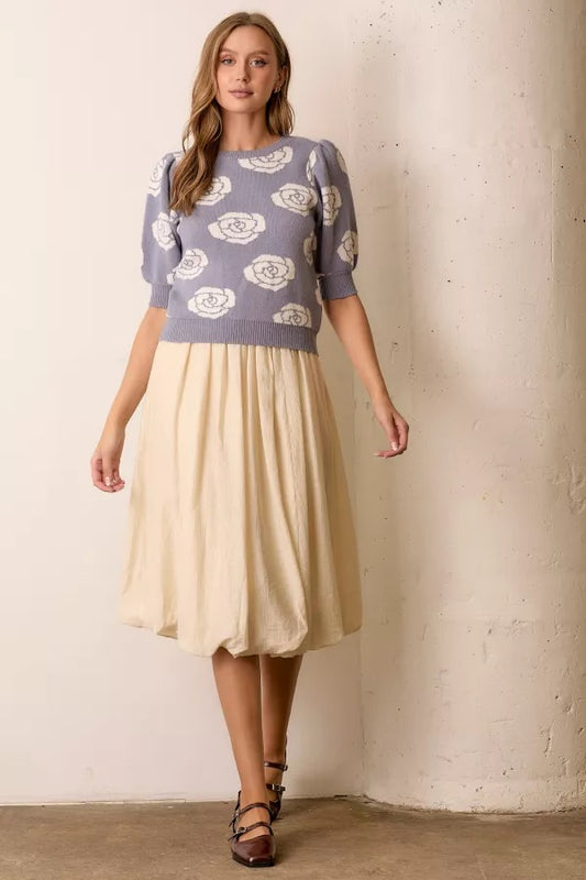 Crinkle Woven Bubble Skirt