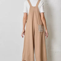 Taupe Floral Pocket Jumpsuit