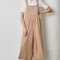 Taupe Floral Pocket Jumpsuit