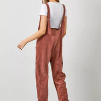 Corduroy Scoop Neck Overalls