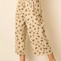 Natural Multi Printed Floral Balloon Pant
