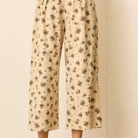 Natural Multi Printed Floral Balloon Pant