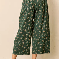 Green Floral Print Plus Balloon Pant