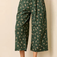 Green Floral Print Plus Balloon Pant