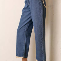 Denim Jeans With Pocket Trim Detail