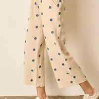 Printed Elastic Waist Pants