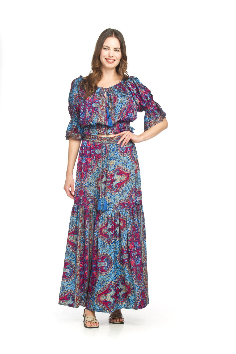 Paisley Satin Skirt