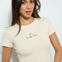 Hi Beautiful Beaded Tee