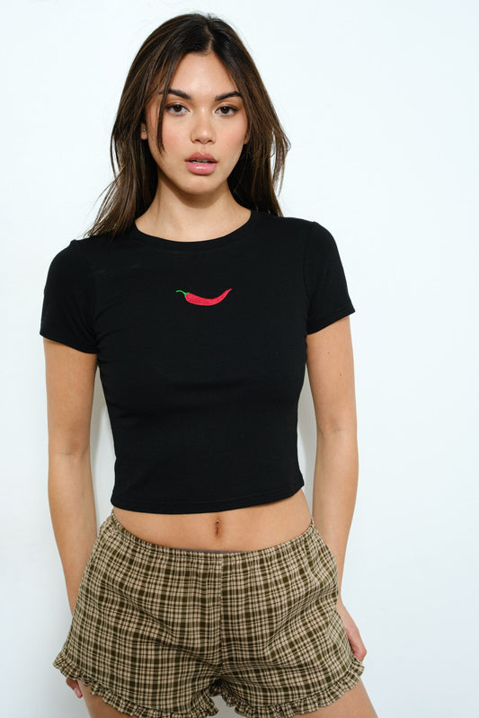 Chili Embroidered Tee