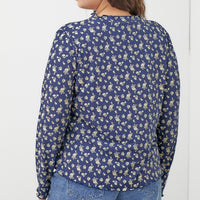 Flower Print Merrow Edge Top