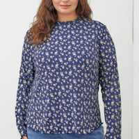Flower Print Merrow Edge Top