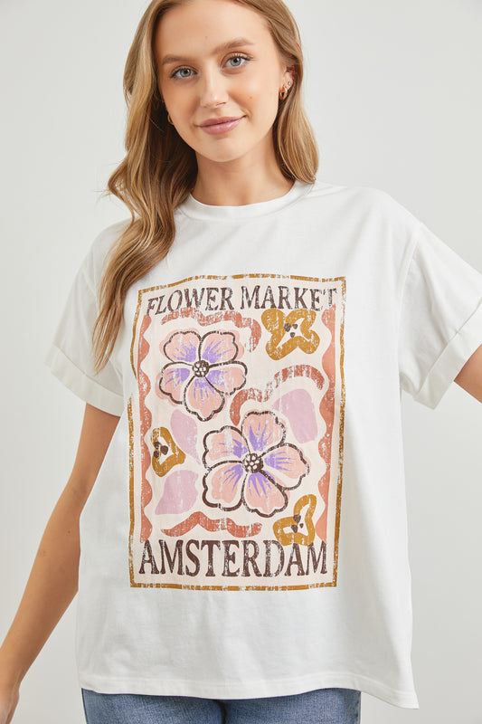 Flower Market Amderstam Graphic T-Shirt