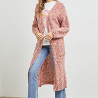Bubble Sleeve Knit Wooven Cardigan