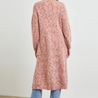 Bubble Sleeve Knit Wooven Cardigan