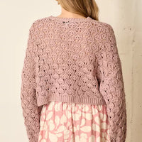 Mauve Pointelle Knit Sweater