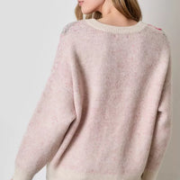 Pink Rose Print Cardigan