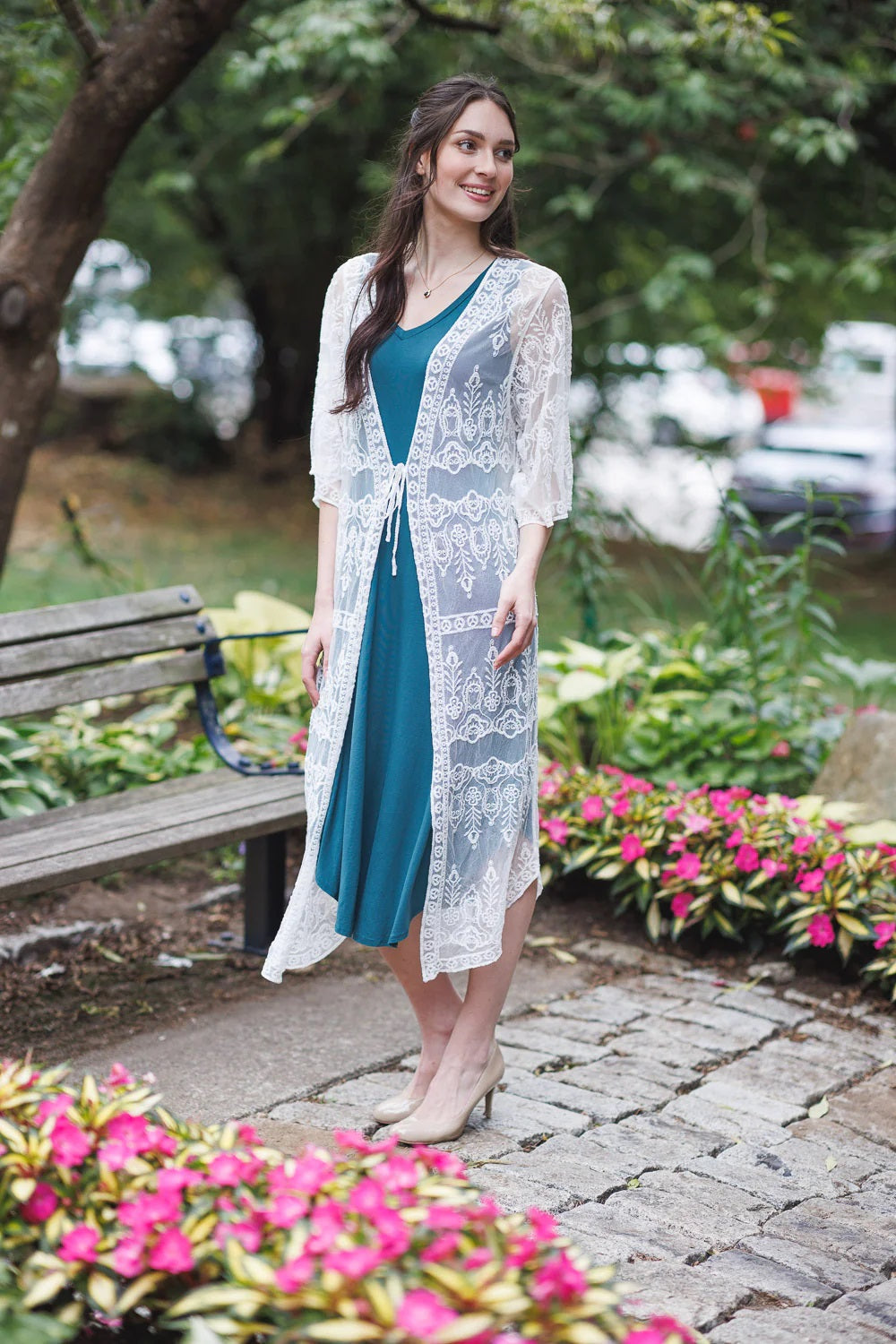 Plumeau floral brodé