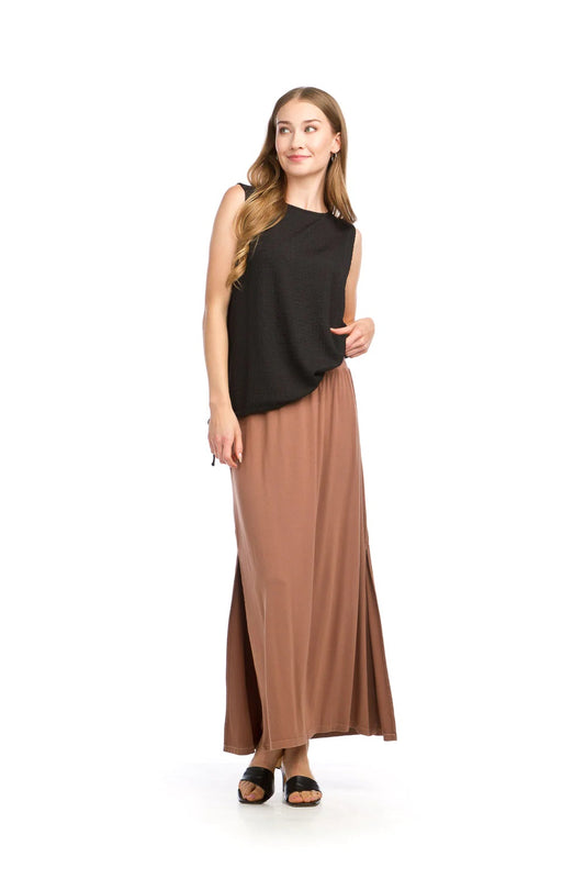 Bamboo Knit Maxi Skirt With Slit