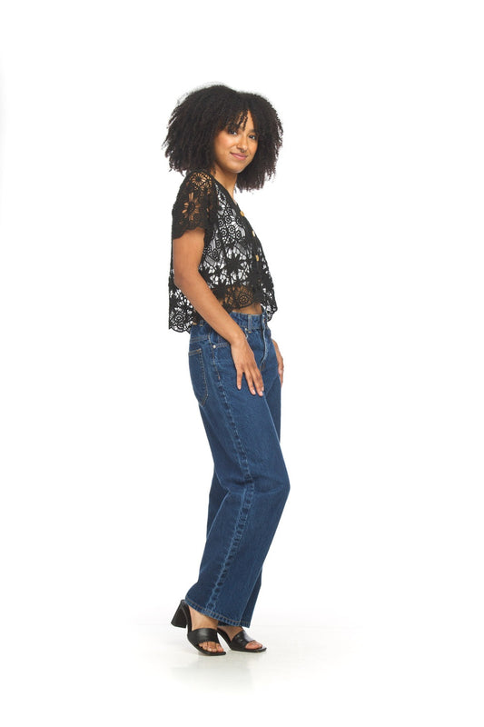 Button Front Short Sleeve Top