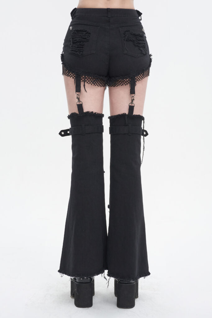 Detachable Black Denim Pants