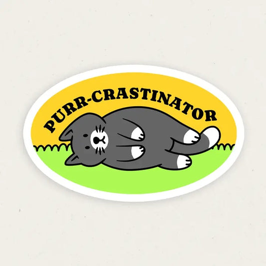Purr-Crastinator Funny Vinyl Sticker