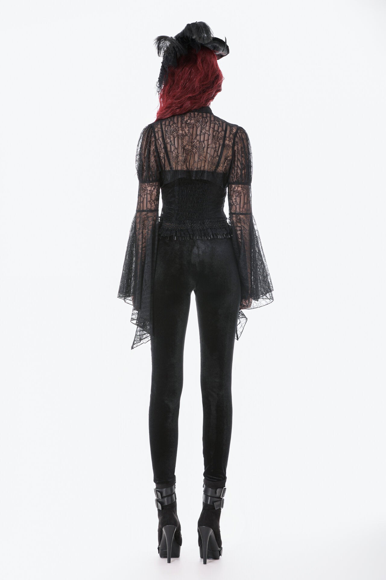 Gothic Velvet Mesh Patchwork Pants