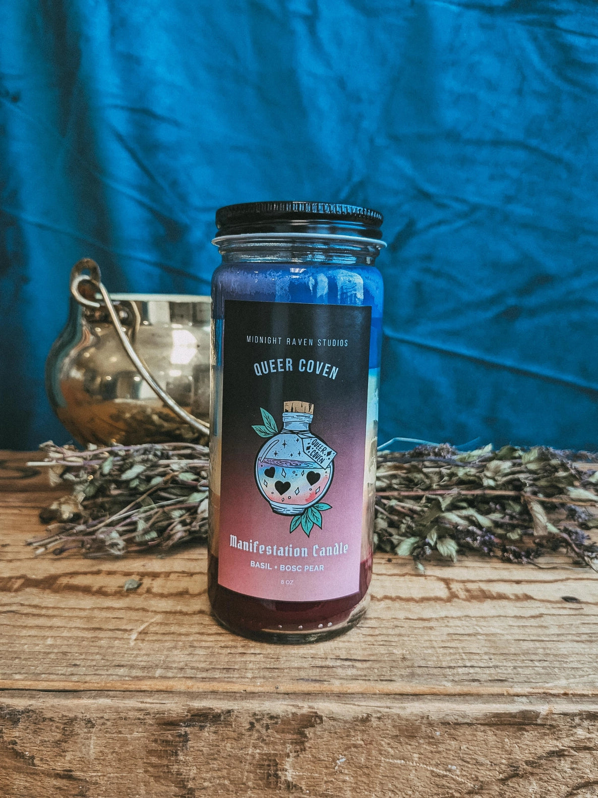Queer Coven Manifestation Candle - Pride Flag Candle