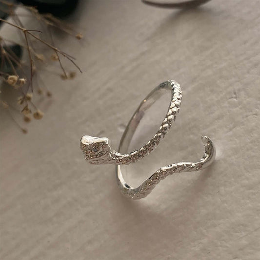 "Awanyu" Serpent Ring in Silver