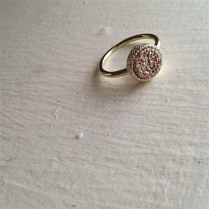 Tenerife Gold Plated Druzy Ring
