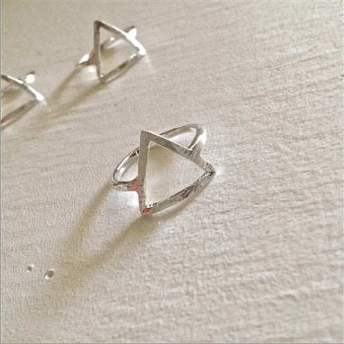 Silver Triangle Outline Ring